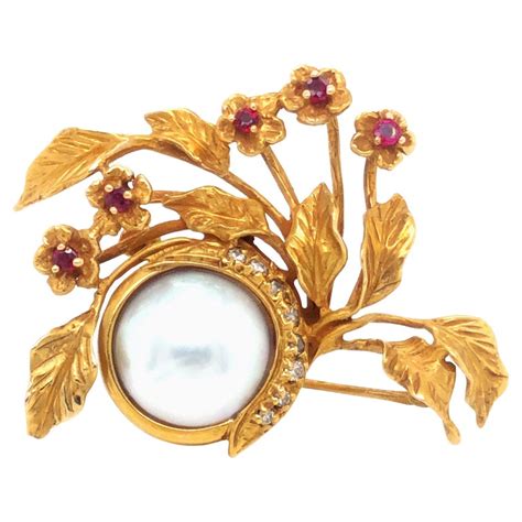 14k yellow gold vintage givenchy moonlight & roses brooch pin|Givenchy Necklaces .